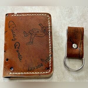 Mickey Mantle Yankees Handmade Rawlings Vtg Baseball Glove Bifold  Pocket Wallet